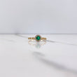 Anillo Halo 1.85gr / T7 1/4 / Circones Verde Blancos Oro Amarillo $