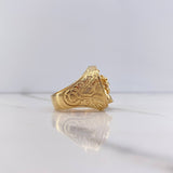 Anillo Herradura Caballo 14.25gr / T11 1/4 / Circon Blanco Oro Amarillo $