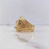 Anillo Herradura Caballo 14.25gr / T11 1/4 / Circon Blanco Oro Amarillo $