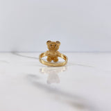 Anillo Oso 4gr / T6 1/2 / Circones Negros Blancos Oro Amarillo $