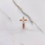 Anillo Puntos Cruz Cristo 3.25gr / T6 3/4 / Dos Oros Blanco Rosa $