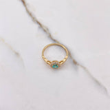 Anillo Halo 1.85gr / T6 1/4 / Circones Azul Blancos Oro Amarillo $