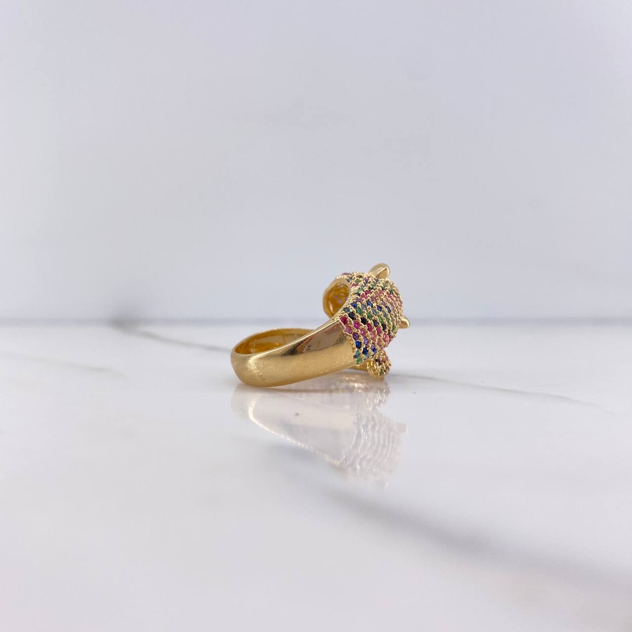 Anillo Pantera 7.45gr / T6 1/4 / Circones Colores Oro Amarillo &