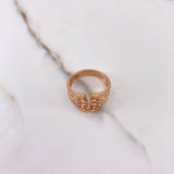 Anillo Corset 4.5gr / T7 3/4 / Circones Blancos Oro Rosa &