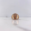 Anillo Herradura Caballo 10.75gr / T9 / Circones Negros Blancos Dos Oros Blanco Rosa $