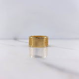 Anillo Cruz Padre Nuestro 8.9gr / T9 1/2 / Circones Blancos Oro Amarillo &