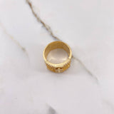 Anillo Cruz Padre Nuestro 8.9gr / T9 1/2 / Circones Blancos Oro Amarillo &