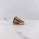 Anillo Signo Peso 10.5gr / T9 1/4 / Circones Negros Oro Rosa &