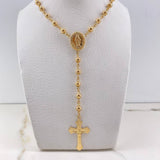 Rosario Virgen Milagrosa 19.65gr / 60cm / 4mm-5mm Bolas Lisa Oro Amarillo &