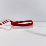 Pulsera Roja Herraje Letra P 0.55gr / 1.5cm / Troquelado Oro Amarillo &