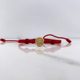 Pulsera Roja Herraje Letra B 0.55gr / 1cm / 5mm Tambor Bolas Neoprenos Rojas Oro Amarillo &