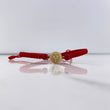 Pulsera Roja Herraje Letra Y 0.55gr / 1.5cm / 5mm Troquelado Bolas Neoprenos Rojas Oro Amarillo &