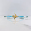 Pulsera Azul Herraje Avion 0.55gr / 1.6cm / Troquelado Oro Amarillo &