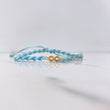 Pulsera Azul Herraje Infinito 0.35gr / 1.4cm / Liso Oro Amarillo &