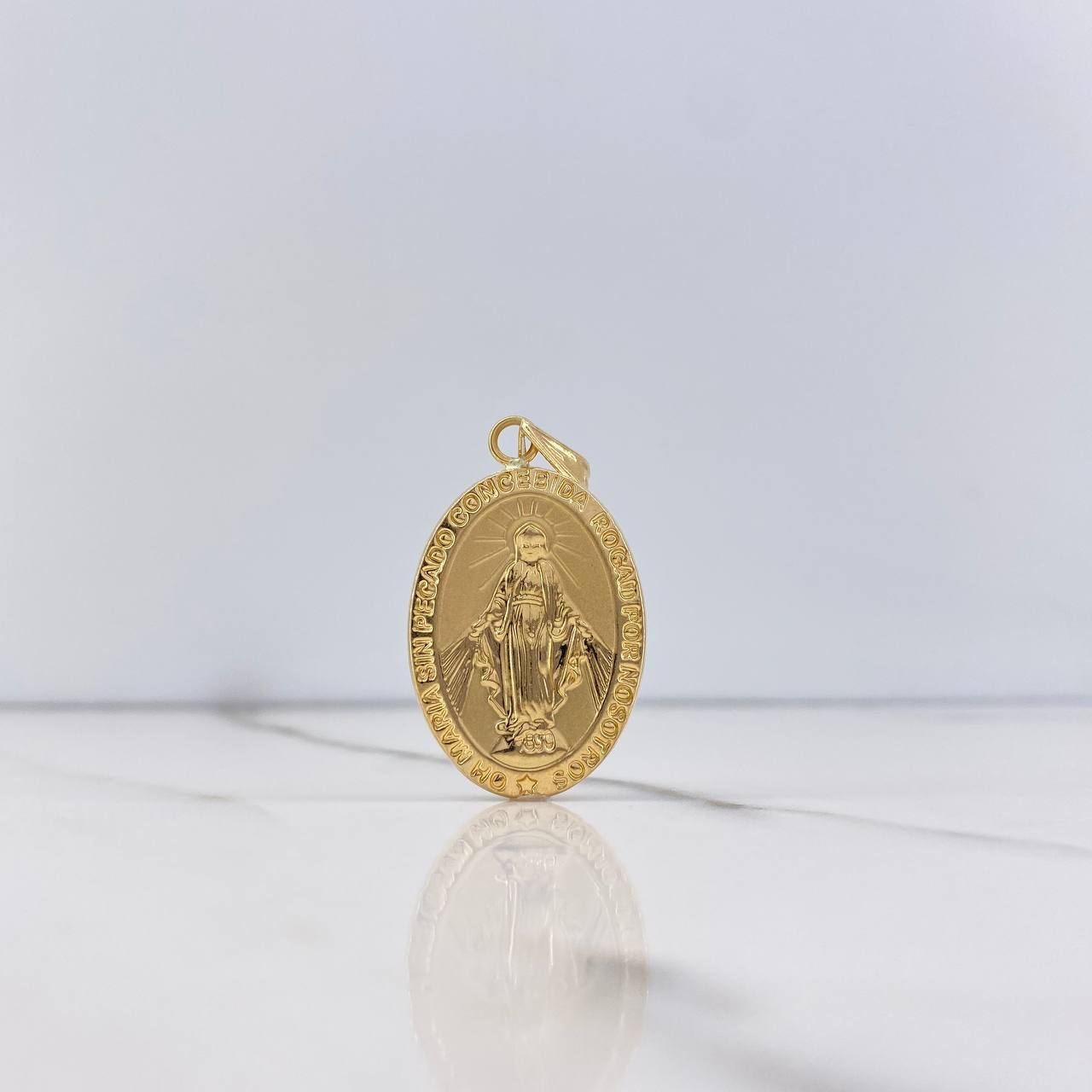 Dije Virgen Milagrosa 3.15gr / 4cm / Troquelada Oro Amarillo &