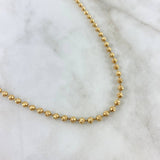 Cadena Militar 26.8gr / 65cm / 4mm Bolas Diamantadas Oro Amarillo $