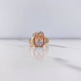 Anillo Rostro Cristo 7.75gr / T10 1/2 / Circones Blancos Dos Oros Blanco Rosa $