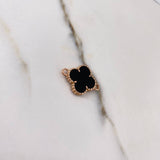 Herraje Trebol VCyA 3.15gr / 2.1cm / Ceramica Negra Oro Rosa Nac.Esp. $