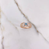 Anillo Abrazo Ovalo 2.8gr / T6 1/4 / Circones Azul Blancos Oro Rosa $