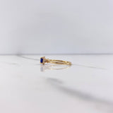 Anillo Solitario 2gr / T5 3/4 / Circones Azul Blancos Oro Amarillo $