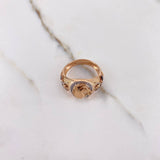 Anillo Herradura Caballo 6.7gr / T9 3/4 / Espadas Circones Blancos Dos Oros Blanco Rosa $