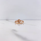 Anillo Rustico 2.9gr / T6 1/2 / Circones Blancos Oro Rosa $