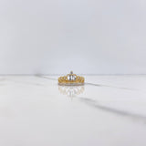 Anillo Corona 15s 2.3gr / T6 1/2 / Circones Blancos Dos Oros Amarillo Blanco $