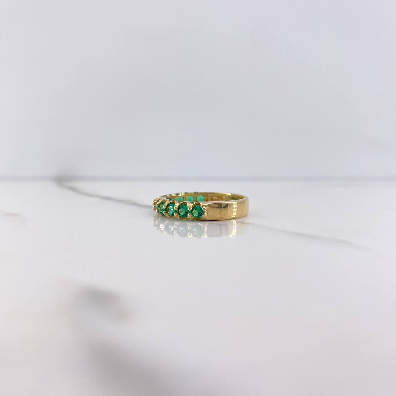 Anillo Argolla Churumbela 2.8gr / T6 1/2 / Circones Verdes Oro Amarillo $