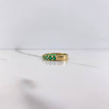 Anillo Argolla Churumbela 2.8gr / T6 1/2 / Circones Verdes Oro Amarillo $