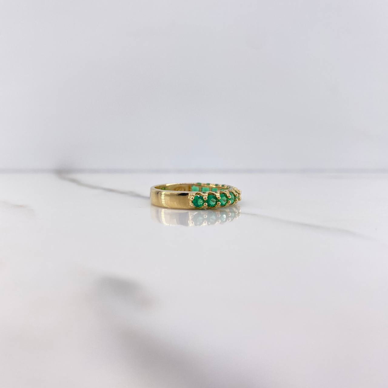 Anillo Argolla Churumbela 2.8gr / T6 1/2 / Circones Verdes Oro Amarillo $