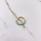 Anillo Argolla Churumbela 2.8gr / T6 1/2 / Circones Verdes Oro Amarillo $