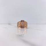 Anillo Retro 8.4gr / T10 / Circones Blancos Dos Oros Blanco Rosa $