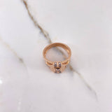 Anillo Retro 8.4gr / T10 / Circones Blancos Dos Oros Blanco Rosa $