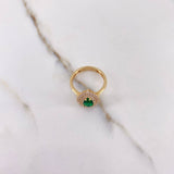 Anillo Halo Gota 3.5gr / T6 / Circones Verde Blancos Oro Amarillo $