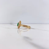 Anillo Halo Gota 3.5gr / T6 / Circones Verde Blancos Oro Amarillo $