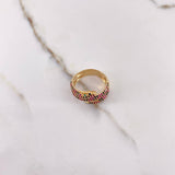 Anillo Serpiente 5.45gr / T7 1/2 / Circones Negros Fucsias Verdes Oro Amarillo $