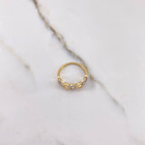 Anillo Circulos 2gr / T5 3/4 / Circones Blancos Dos Oros Amarillo Blanco $