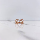 Anillo Infinito 3.75gr / T5 1/2 / Circones Blancos Dos Oros Blanco Rosa $