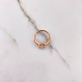 Anillo Solitario Corazon 2.75gr / T5 1/2 / Circones Blancos Oro Rosa $