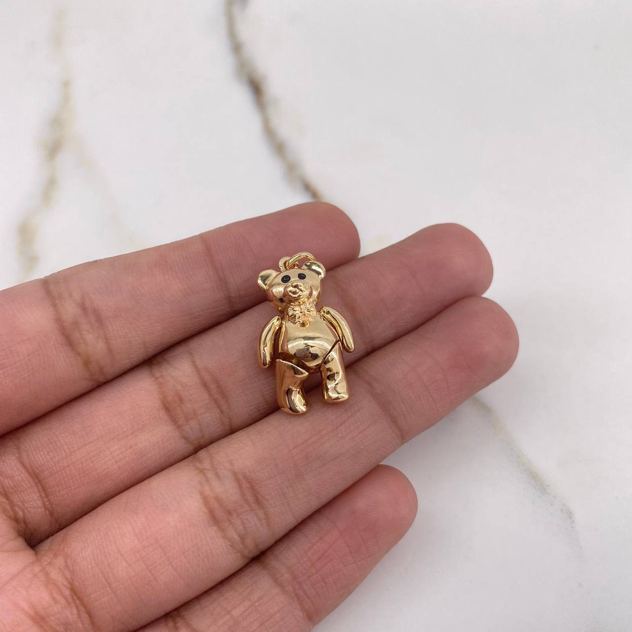 Dije Oso Articulado 4.1gr / 2.4cm / Liso Oro Amarillo $