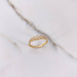 Anillo Gotas 2.2gr / T7 1/4 / Circones Blancos Oro Amarillo $