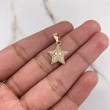 Dije Estrella 1.3gr / 2cm / Circones Blancos Oro Amarillo $