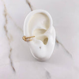 Piercing Simulador Earcuff 0.85gr / 1cm / Clavo Circones Blancos Oro Amarillo (Joya) $