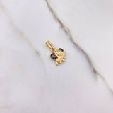 Dije Elefante 1.45gr / 1.7cm / Circones Negros Oro Amarillo $