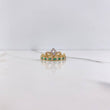 Anillo Corona 3.1gr / T6 1/2 / Circones Verdes Blancos Oro Amarillo $