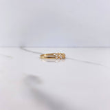 Anillo Corazones 1gr / T6 1/2 / Circones Blancos Oro Amarillo $