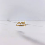 Anillo Love 1.25gr / T7 / Circones Blancos Oro Amarillo $