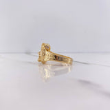 Anillo Rostro Cristo 7.45gr / T9 1/4 / Circones Blancos Oro Amarillo $