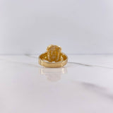 Anillo Rostro Cristo 7.45gr / T9 1/4 / Circones Blancos Oro Amarillo $