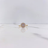 Anillo Flor De Loto 2.3gr / T7 / Circones Blancos Oro Amarillo $